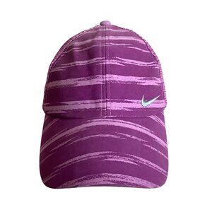 Nike Golf Purple Striped Mesh Trucker Hat Adjustable One Size